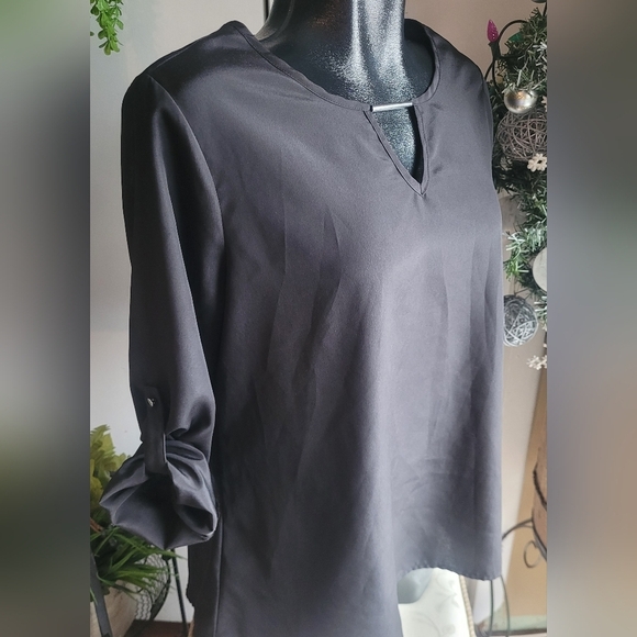 Larry Levine Black Long Sleeve Top M - Picture 3 of 7